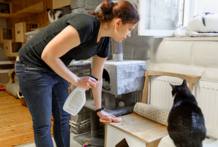 mantenere la casa pulita con un gatto